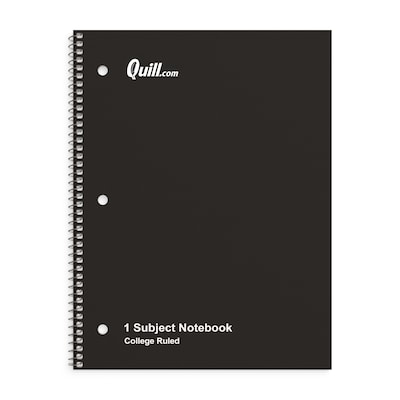 Quill Brand® 1-Subject Notebook, 8 x 10.5, College Ruled, 70 Sheets, Black (TR27499)