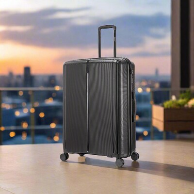 DUKAP Airley 29.92 Hardside Suitcase, 4-Wheeled Spinner, TSA Checkpoint Friendly, Black (DKAIR00L-BLK)