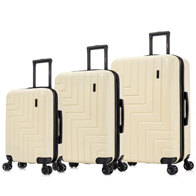 DUKAP Zahav 3-Piece Hardside Spinner Luggage Set, TSA Checkpoint Friendly, Sand (DKZAHSML-SAN)