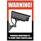Cosco Video Surveillance Indoor/Outdoor Wall Sign, 8"L x 12"H, White/Black/Red (098381)