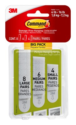 Command™ Assorted Picture Hanging Strips, Assorted Sizes (17211-BPES)