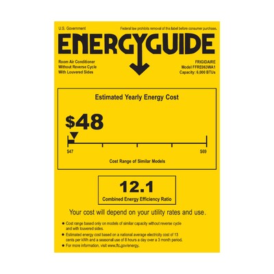 Frigidaire 114-Volt 6,000 BTU Window-Mounted Air Conditioner with Remote, White (FFRE063WA1)