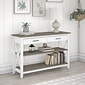 Bush Furniture Key West 47" x 16" Console Table with Drawers and Shelves, Shiplap Gray/Pure White (KWT248G2W-03)