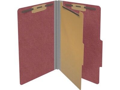 Medical Arts Press Pressboard Classification Folder, 1 Divider, 2" Expansion, Legal Size, Dark Red, 10/Box (DV-T52-14-3ARD)