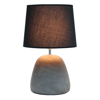 Simple Designs Round Concrete Table Lamp, Black (LT2058-BLK)