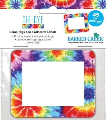 Barker Creek Self-adhesive Tie-Dye School Name Tags, 2.75 x 3.5, 45/Pack (LL1503)