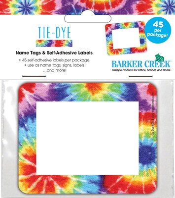 Barker Creek Tie-dye Name Tag, 3 1/2 W x 2 3/4 D, 45/Pack