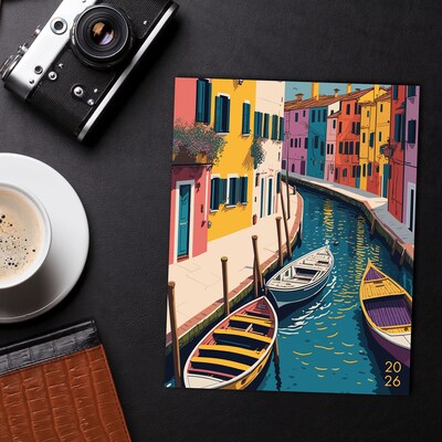 2026 Willow Creek Colorful Canal 7.5" x 9.5" Monthly Planner, Paperboard Cover (58527)