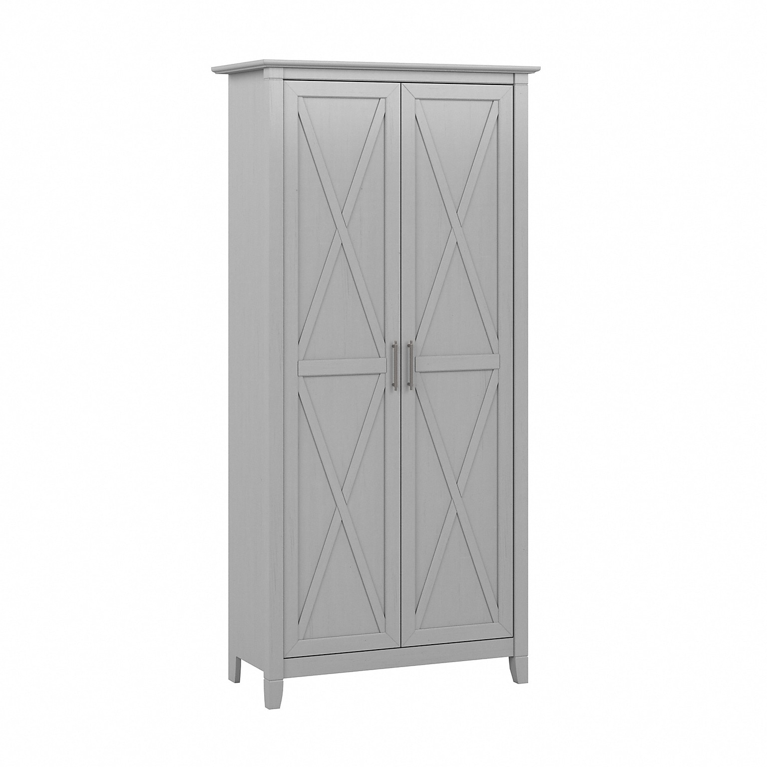Bush Furniture Key West 66 Tall Storage Cabinet with Doors and 5 Shelves, Cape Cod Gray (KWS266CG-03)