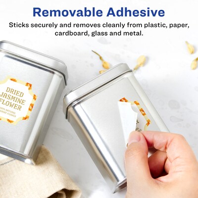 Avery Laser/Inkjet Decorative Edge Multipurpose Labels, 1-5/8 x 1-5/8, White, 300 Labels/Pack (941