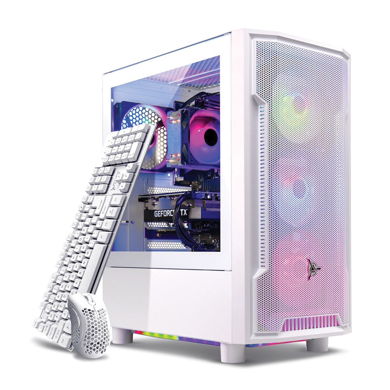Skytech Archangel 4 Gaming Desktop, AMD Ryzen 7 5700, 16GB RAM , 1TB SSD, NVIDIA GeForce RTX 3050, White