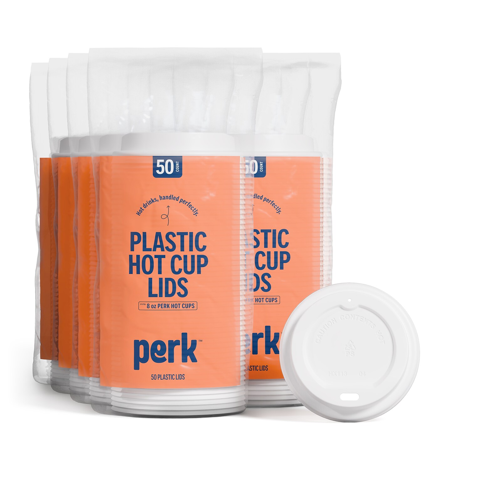 Perk™ Plastic Hot Cup Lid, 8 Oz., White, 500/Carton (PK45593CT)