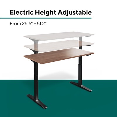Workplace 2.0 55"W Electric Rectangular Adjustable Standing Desk with Micro Movements, Espresso (WP63152)