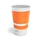 Perk™ Insulated Double Wall Paper Hot Cup, 16 oz., White/Orange, 30/Pack (PK59484)