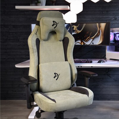 Arozzi Vernazza Supersoft Fabric Ergonomic Racing Gaming Chair, Forest (VERNAZZA-SPSF-FST)
