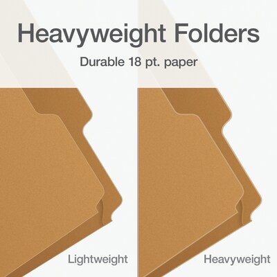 Pendaflex Heavy Duty File Folder, 1-Tab, Legal Size, Brown Kraft, 50/Box (1007044)