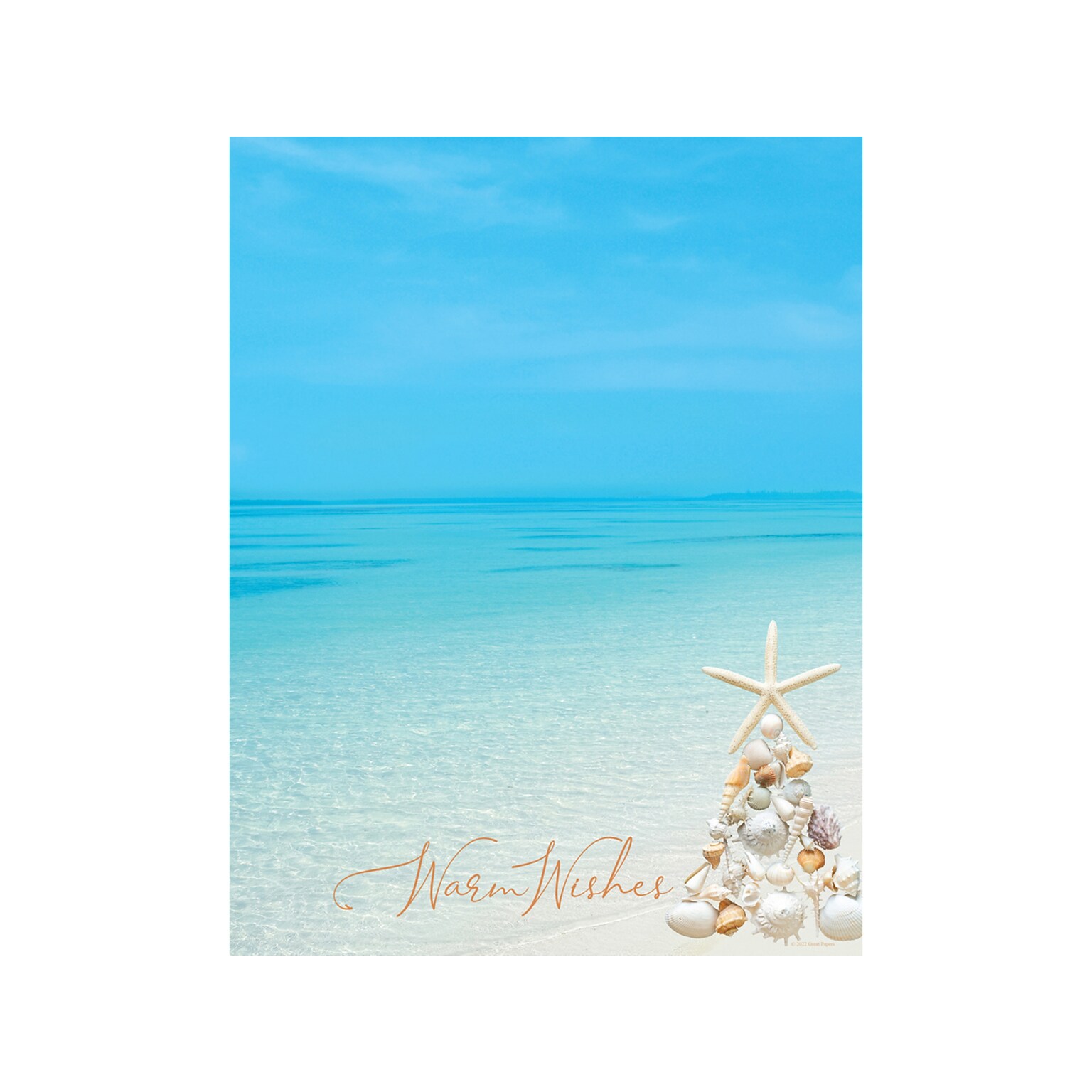 Great Papers Seashell Christmas Holiday Letterhead, Multicolor, 50/Pack (2022014)