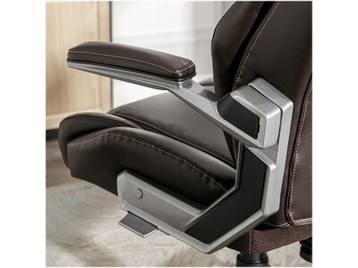 La-Z-Boy Meyer Ergonomic Bonded Leather Swivel Executive Chair, Brown (60082-BRN)