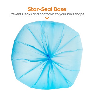Coastwide Professional™ 60 Gallon Trash Bag with 30% PCR, 38" x 58", Low Density, 0.8 mil, Blue, 100 Bags/Box (CW62414)