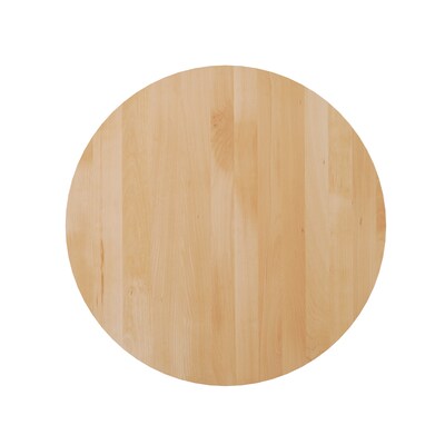 Flash Furniture Bennett 30" Round Wooden Commercial Indoor Table, Natural Top/Silver Base (GSFRD30NTT2222S)