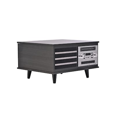 Victor Monroe Retro 8-in-1 Turntable Record Player and Entertainment Center with Bluetooth and Built in Speakers, Graphite