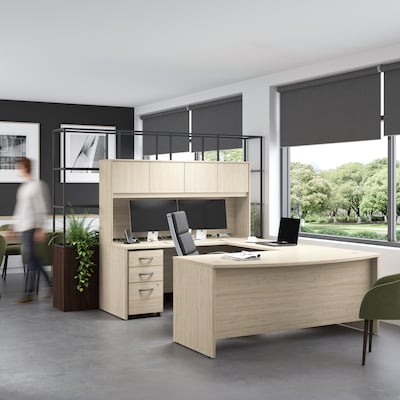 Bush Business Furniture Studio C 72"W L Shaped Desk with Return, Natural Elm (STC049NE)
