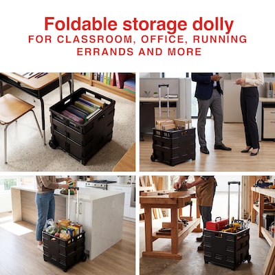 Staples Plastic/Poly Mobile Utility Cart with Dual Wheel, Black (ST60714-CC)