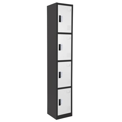 AdirOffice 72"H 4-Tier Black/White Storage Locker (ADI629-204-B-W-DL)