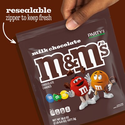 M&M's Party Size Milk Chocolate Candy Pieces, 38 oz. (MMM55114)