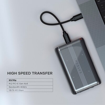 Satechi USB4 Pro External Hard Drive Enclosure, SSD, Space Gray (ST-EU4NPM)