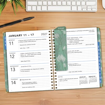 2027 Excello Brands 9" x 11.3" Weekly & Monthly Standard Planner, Paperboard Cover, Whispering Meadow (LGPRT-CY27-8511-86)