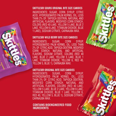 Skittles Original Party Size Wild Berry & Sour Fun Size Chewy Candy, 26.46 oz. (MMM29711)