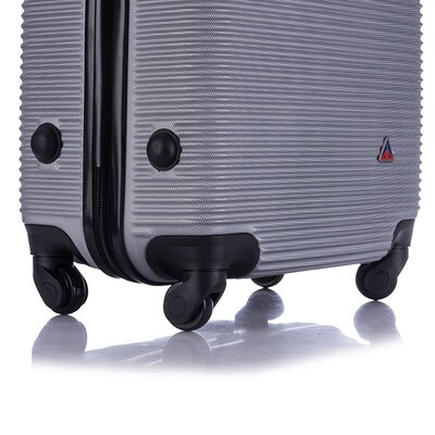 InUSA Royal 2-Piece Hardside Spinner Luggage Set, TSA Checkpoint Friendly, Silver (IUROY0SM-SIL)