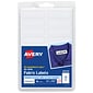 Avery No-Iron Fabric Labels, 1/2" x 1-3/4", White, Non-Printable, 18 Labels/Sheet, 3 Sheets/Pack, 54 Labels/Pack (40720)