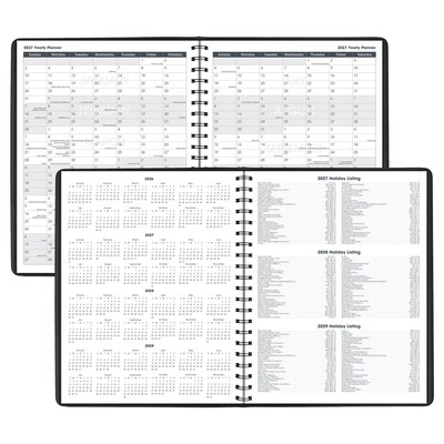 2027 AT-A-GLANCE 8.5" x 11" Calendar Year Daily Appointment Book, Faux Leather Cover, Black, 2/Set (70-212-05-27)