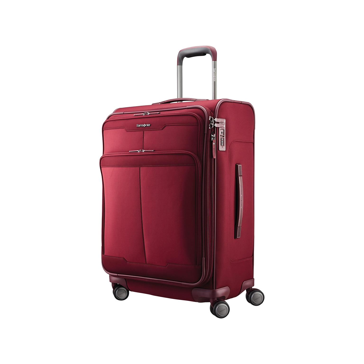 Samsonite Silhouette 17 27.5 Suitcase, 4-Wheeled Spinner, TSA Checkpoint Friendly, Merlot (139017-2136)