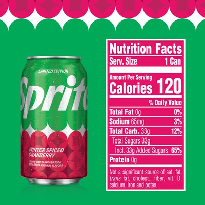 Sprite Winter Spiced Cranberry, 12 oz., 24 Cans/Pack (A-0005117)