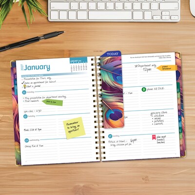 2027 Excello Brands 7.8 x 9 Weekly & Monthly Standard Planner, Paperboard Cover, Pastel Peacock (FSHN-CY27-79-61)