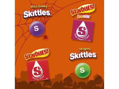 Skittles & Starburst Assorted Halloween Candy Bulk Bag, 58.26 oz., 140 Pieces/Bag (462825)
