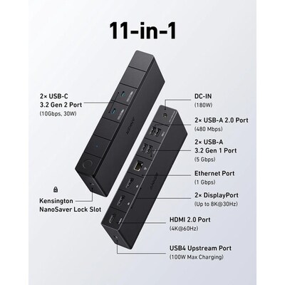 Anker 568 USB-C Universal Docking Station for Windows (A83991A1)