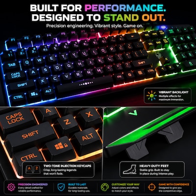SaharaCase Wired Gaming Keyboard & Mouse Combo, Black (KB37)