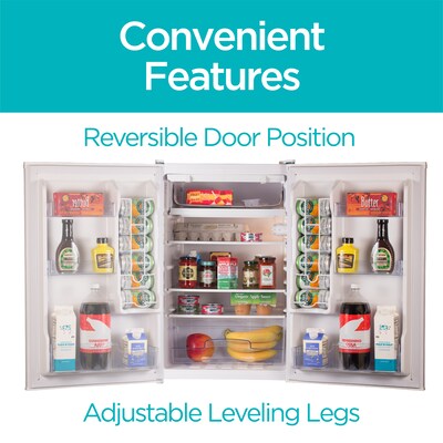 Black & Decker Adjustable Temperature Control Refrigerator with Freezer Compartment, 4.3 Cu. Ft., White (BCRK43W)