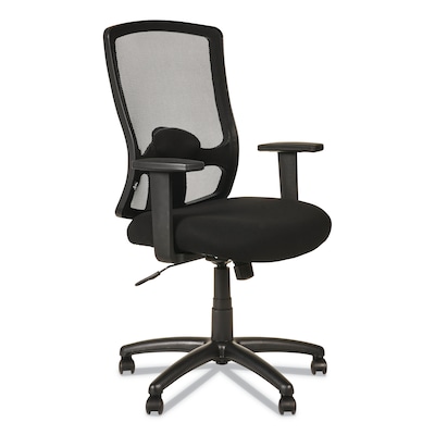 Alera® Etros Series Fixed Arm Fabric Swivel Computer and Desk Chair, Black (ALEET4117B)