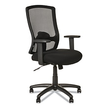 Alera® Etros Series Fixed Arm Fabric Swivel Computer and Desk Chair, Black (ALEET4117B)