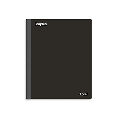 Staples Premium 3-Subject Notebook, 8.5 x 11, College Ruled, 150 Sheets, Black (ST58329)