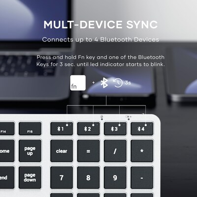 Satechi Slim X3 Wireless Keyboard for Apple MacOS, Silver (ST-BTSX3S)