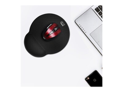 Adesso Truform Visco Foam Non-Skid Mouse Pad/Wrist Rest Combo, Black (TRUFORM P200)