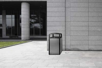 Alpine Industries GS Series Steel Trash Can & Recycling Bin Combo, 80 Gallon, Green (ALP471-40-SILGC-MK)