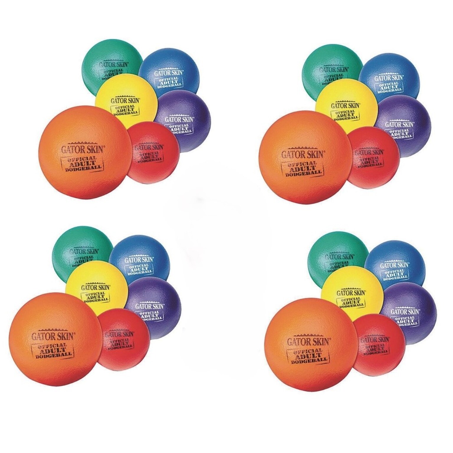 Gator Skin 8.3 Official Adult Dodgeballs, Assorted Colors, 24/Pack (W9692CS)