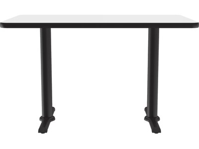 Correll Dry-Erase Markerboard Cafe Table, 30 x 48, Frosty White/Black (BTT3048DE-80)
